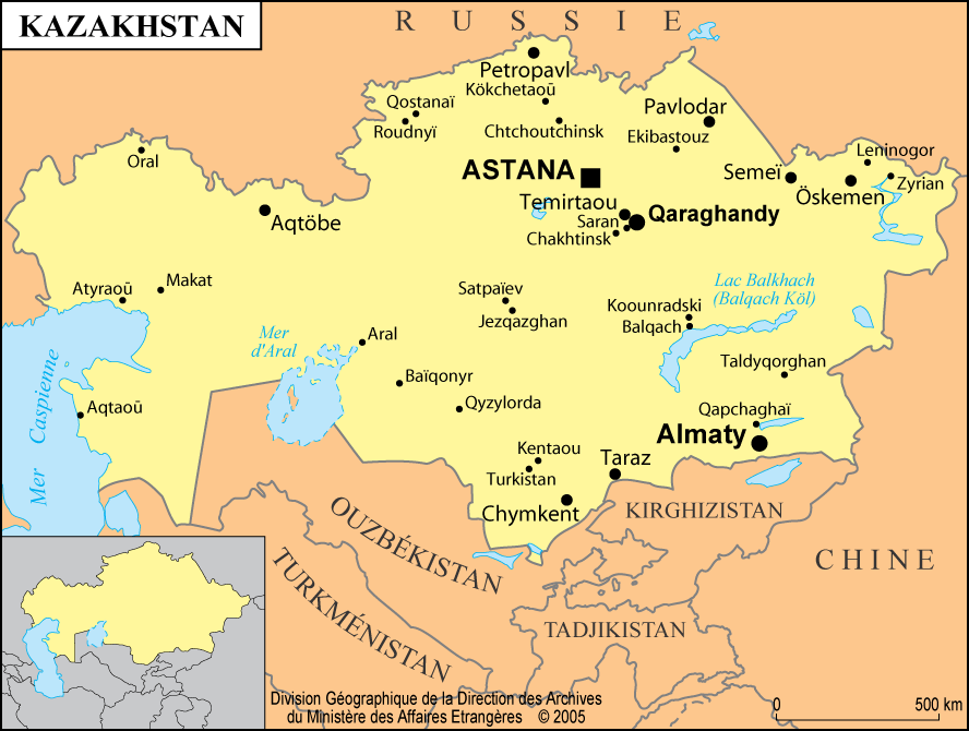 Kazakhstan land area