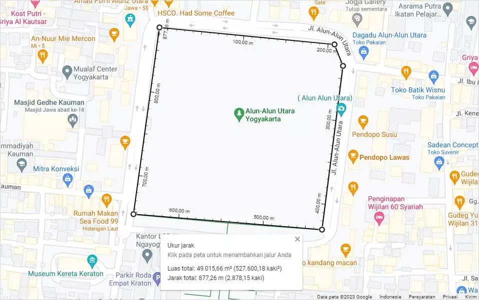 luas lapangan alun alun utara keraton yogyakarta google maps