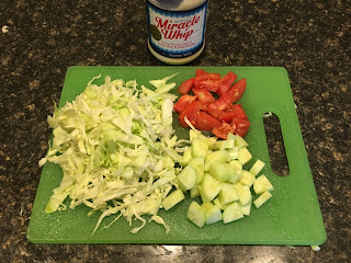 fresh cabbage cucumber, tomato and miracle whip salad recipe