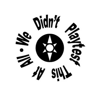 Logo for the game called We didn't Playtest this at all