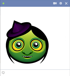 Halloween Witch Facebook Emoticon