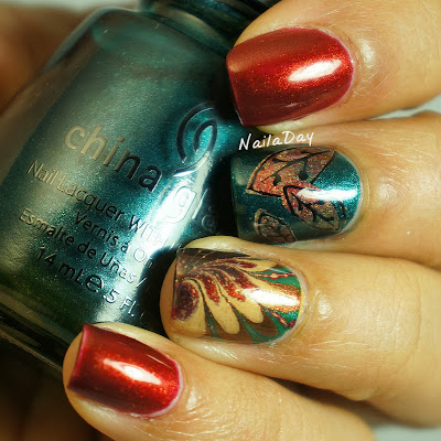 NailaDay: Adventures in Stamping Sunday Stamping: Thanksgiving nails with China Glaze Vintage Vixen polishes