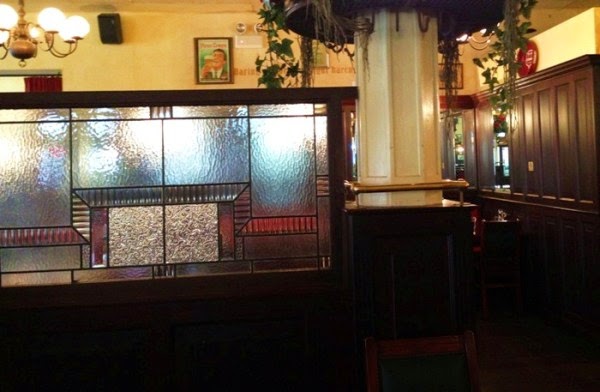 City Hotel now Belgian Beer Cafe' - Leadlight partition.