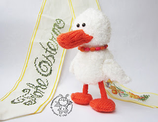 hand knitted duck plushy to help celebrate Easter
