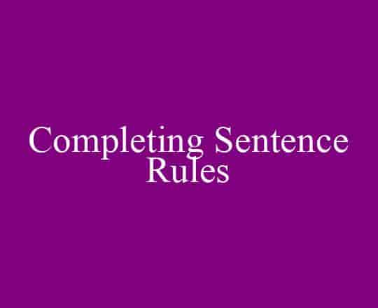 Completing sentence rules bangla