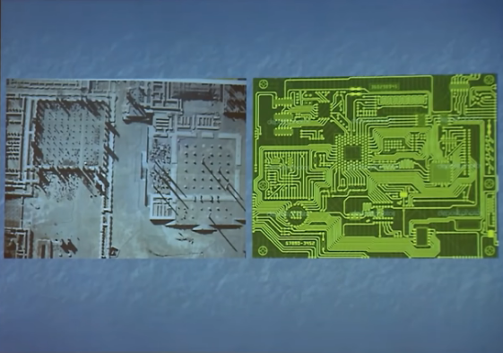 Electronic circuit boards correlated with buildings - Ancient Sites are CIRCUIT BOARDS