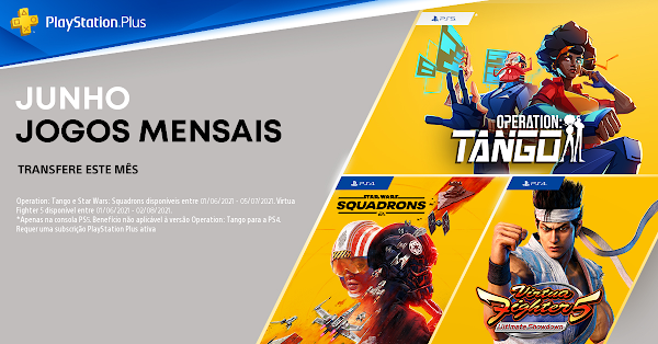 STAR WARS Squadrons, Virtua Fighter 5: Ultimate Showdown e Operation: Tango são os jogos do mês de junho no PlayStation®Plus