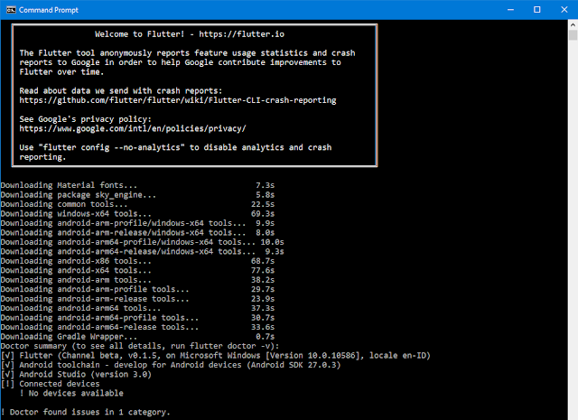 perintah flutter doctor