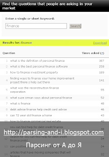 parsing keyword SEO questions from wordtracker