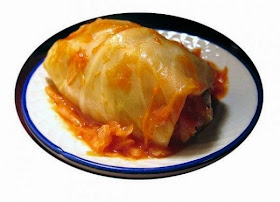 hungarian stuffed cabbage roll on a plate