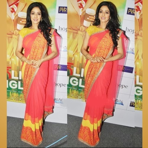 Sridevi in Manish Malohtra's Saree Designs