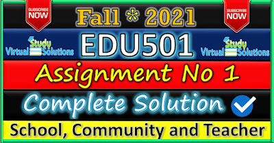 EDU501 Assignment 1 Solution Fall 2021