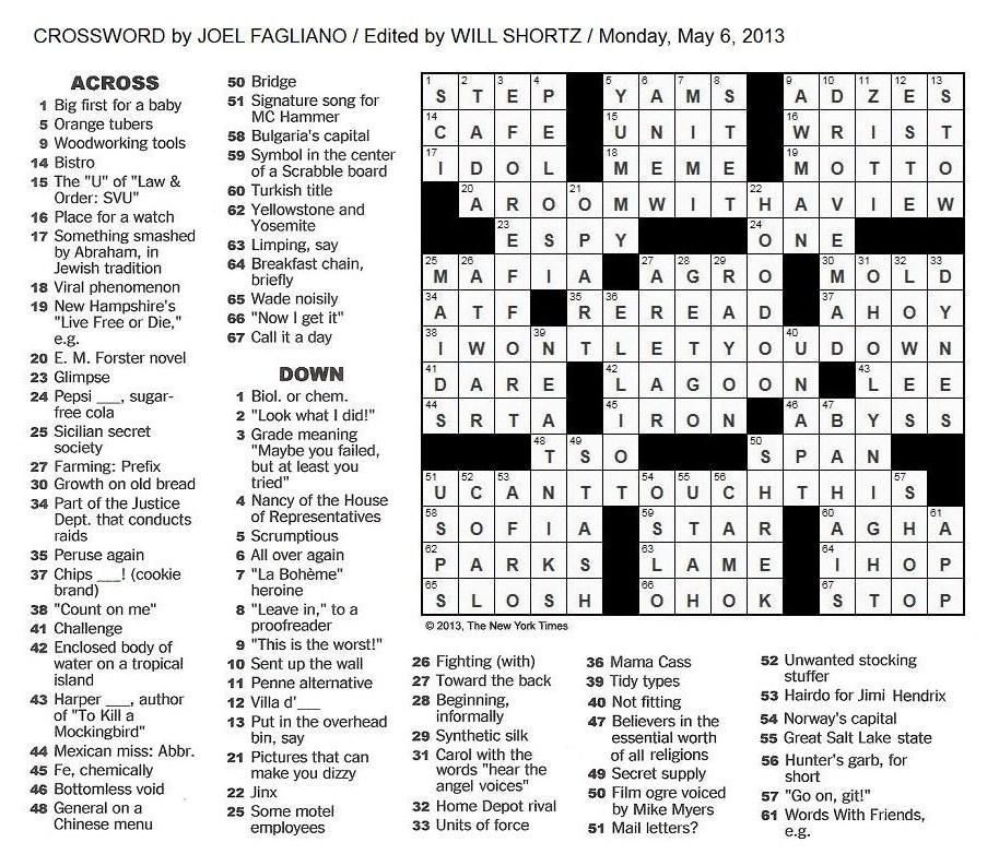 Woodworking Tool Crossword Heaven, Anonymous…