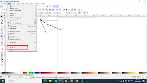 1. Klik Menu 'View lalu klik 'custom, (agar tampilan sama seperti pada gambar tutorial)