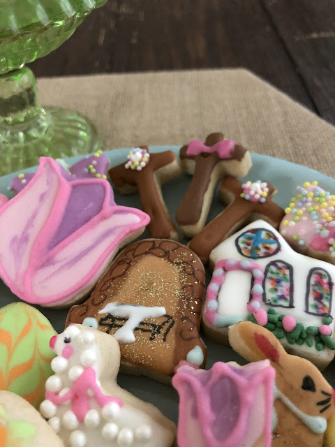 Delightful Mini Easter Decorated Cookies: Bite-Sized Cuteness, Easter cookies, Easter mini cookies, Easter bitesize cookies, cookie decorating blogs, Easter, religious Easter cookies,  cross cookies