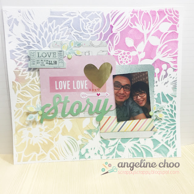 ScrappyScrappy: Embossed Stencil layout #scrappyscrappy #layout #quicktipvideo #emboss #stencil #distressink #dearlizzy