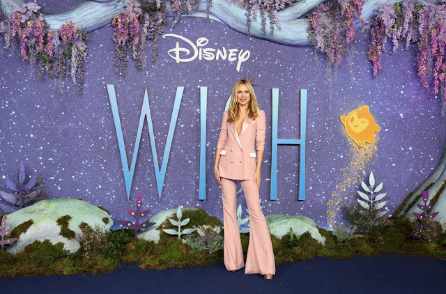 Kimberley Garner Braless Best Red Carpet dresses at Disney's Wish Premieres in London