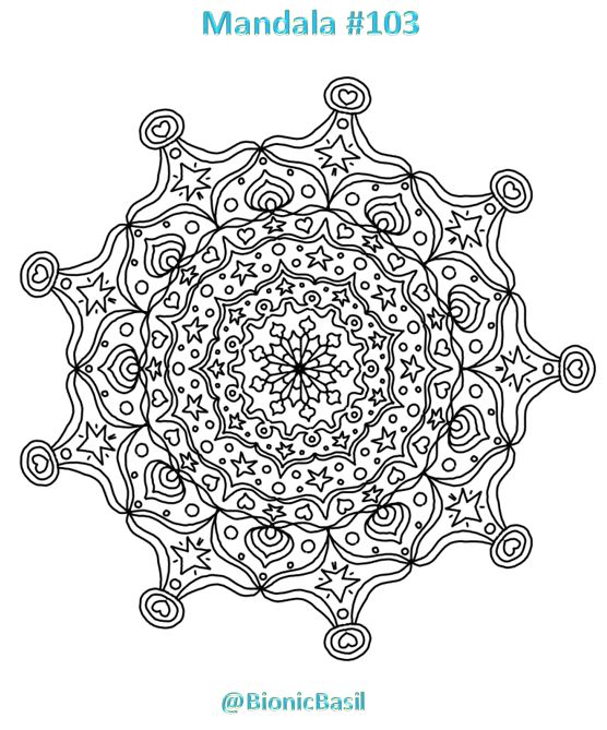Mandalas on Monday ©BionicBasil® Colouring With Cats #103 Downloadable Image