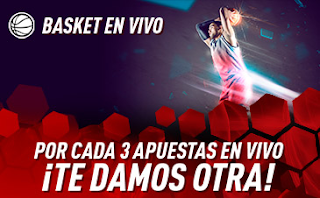 sportium Promo Baloncesto: Cada 3 apuestas En Vivo te damos 1 hasta 5 mayo