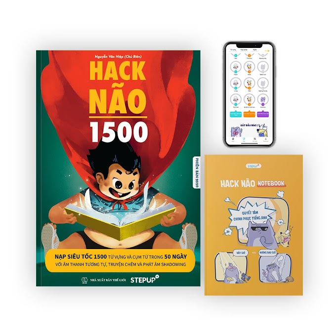 Sách - Hack Não 1500 + Sổ tay Hack Não Notebook hữu ích cho học viên