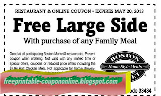 Free Printable Boston Market Coupons