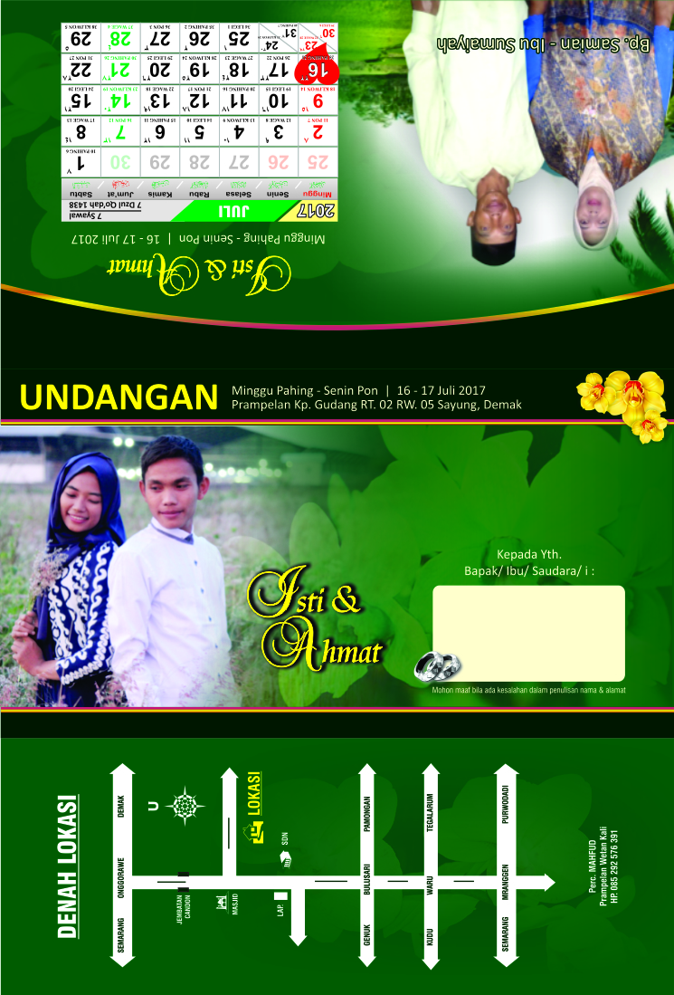 Desain Undangan Hijau Full Color cdr Kumpulan Desain