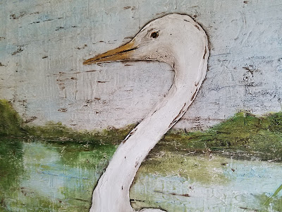 Florida egret coastal painting