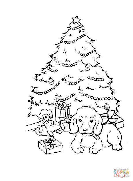  Nice Christmas Stockings Coloring Pages   Christmas Tree With  Presents
