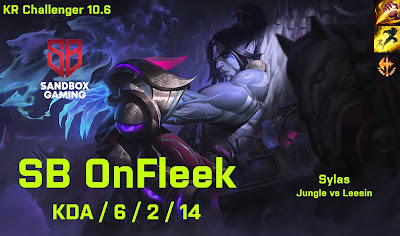 SB OnFleek Sylas JG vs Leesin - KR Challenger 10.6