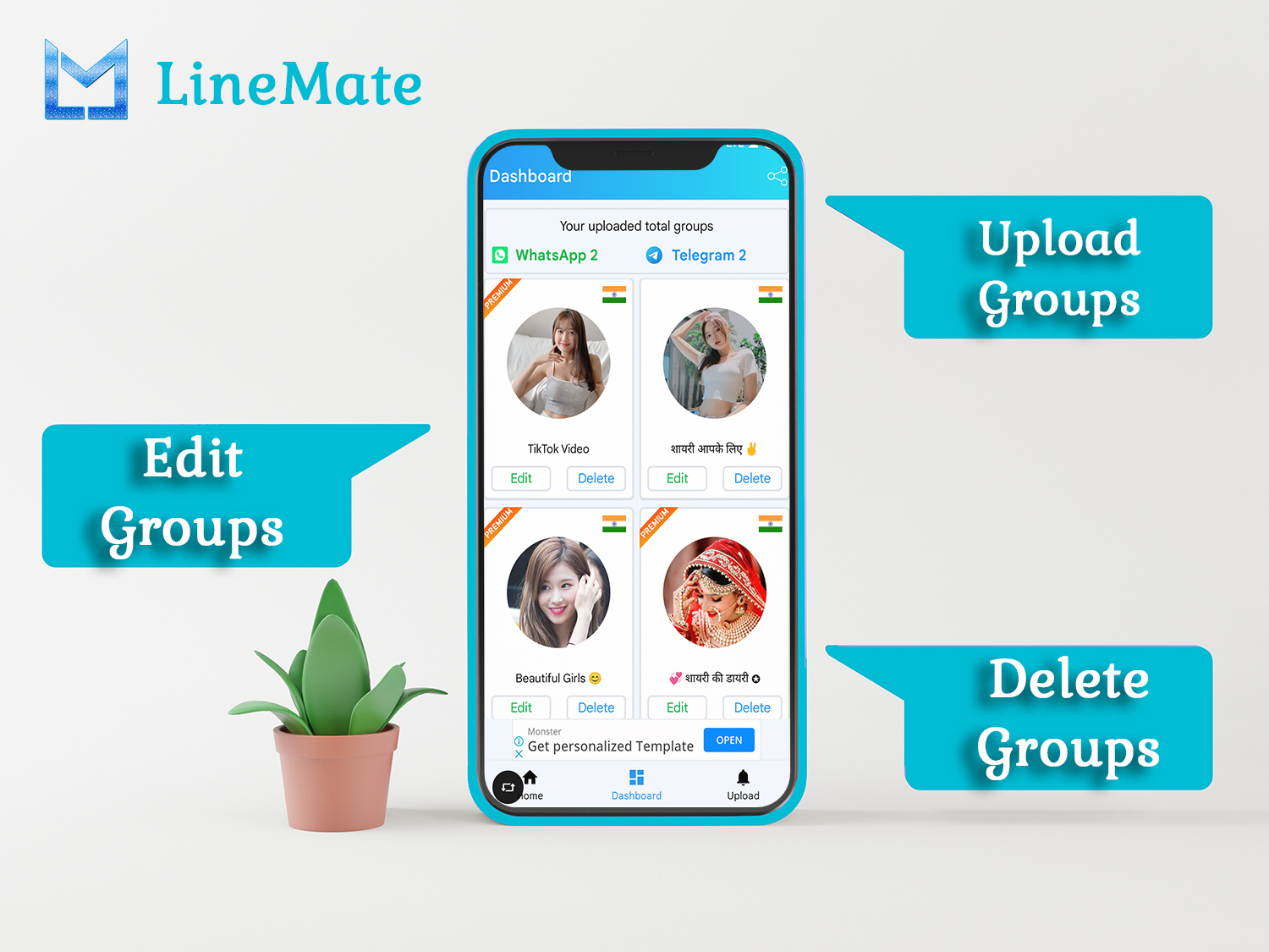 LineMate- Unlimited WhatsApp & Telegram Groups Link - 12