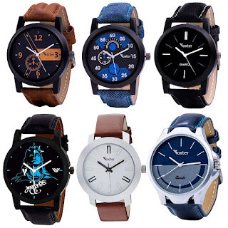 Foxter Pack of 6 Multicolour Analog Analog Watch