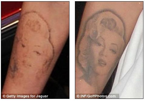 megan fox tattoos removed. Megan Fox gets Marilyn Monroe