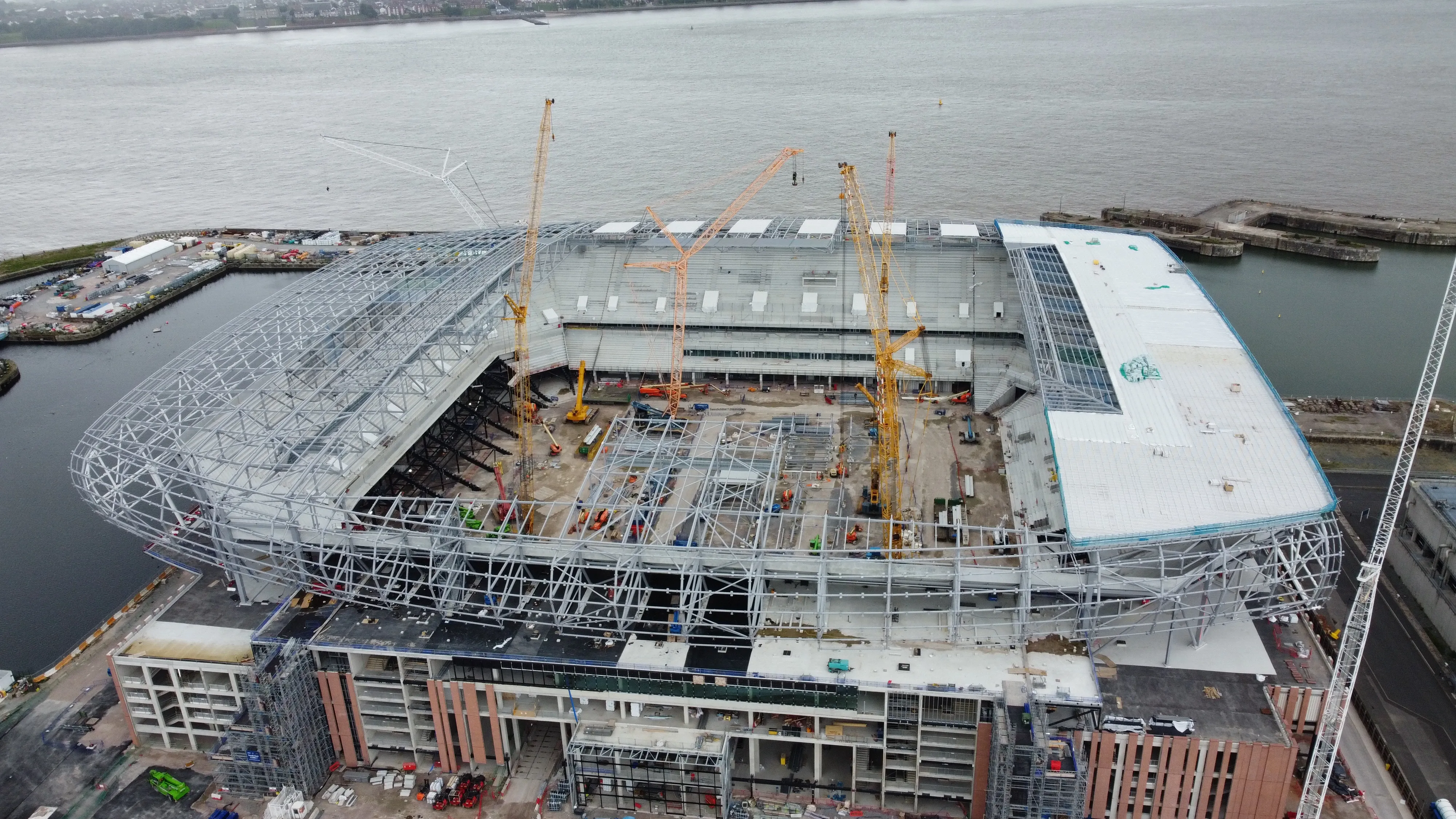 Everton Stadium under construction Bramley Moore Dock