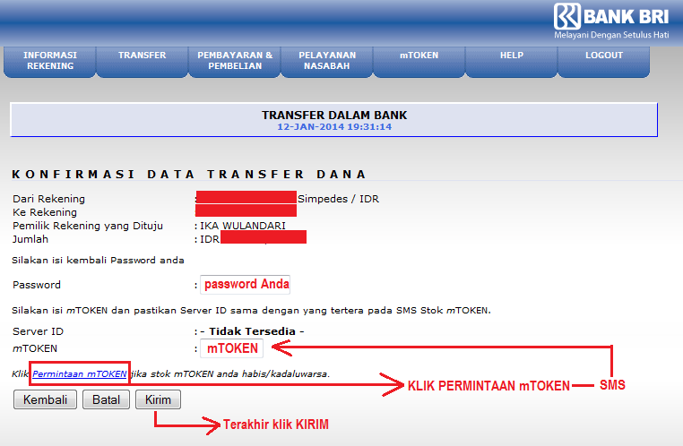 Cara Daftar Internet Banking BRI dan Contoh Transfer