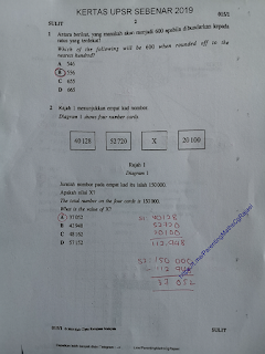 KERTAS SOALAN RAMALAN MATEMATIK: KERTAS UPSR SEBENAR MATHS 