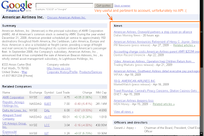 Google Finance with ideal account News