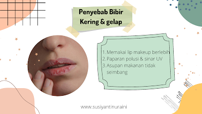 penyebab bibir kering dan gelap salah satunya adalah paparan polusi dan sinar UV