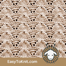 Eyelet Lace 59: Lucina Shell | Easy to knit #knittingetitches #eyeletlace