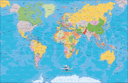 Quando estudamos na escola primária e começamos a perceber melhor o mundo . (world map )