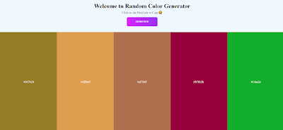 Random Color Generator | Hex Color Generator Html Css Javascript