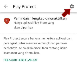 Tap pengaturan google play protect