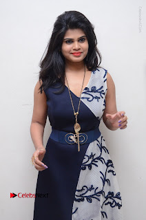 Telugu Actress Alekhya Stills in Blue Long Dress at Plus One ( 1) Audio Launch  0004.jpg