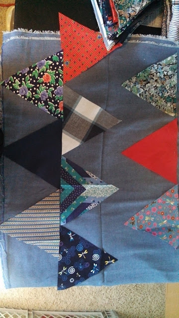 Clothing memory quilt - triangles with sashing