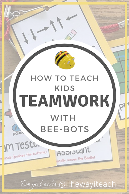 Unplugged Coding with Bee-Bots: You can teach kids how to do teamwork with this unplugged coding activity and job cards.