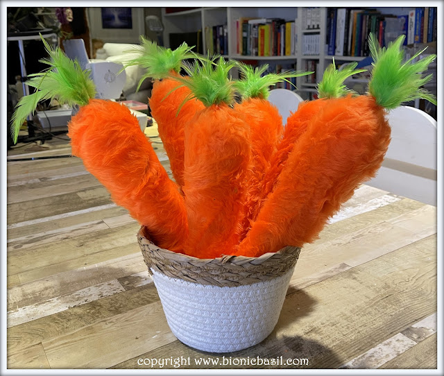 Crafting with Cats Easter Special ©BionicBasil® Supurr Furry Carrot Catnip Kicker Toys in The Basket