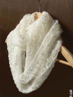 machine knitted mohair silk lacy cowl