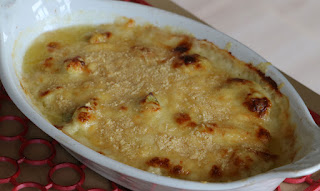 Cauliflower cheese ready for serving up