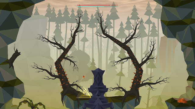 Screenshot of thorny tree level in Secrets of Rætikon