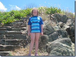 Steps to the top of the hill at Anse de Columbier