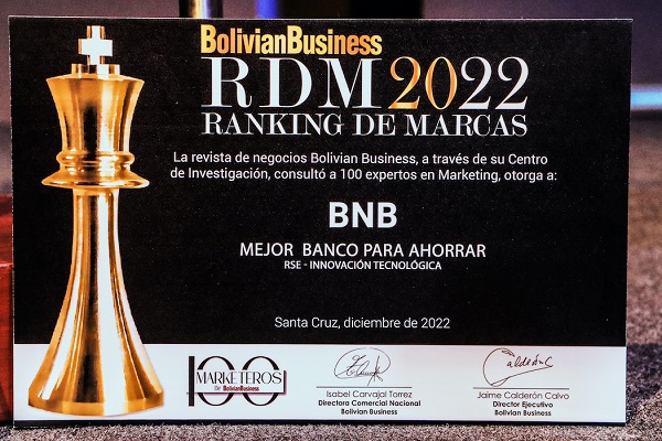 BNB es reconocido como el Mejor Banco para Ahorrar en Bolivia